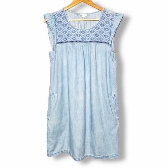 Soft Joie Anandi Chambray Shift Dress Blue Size Small - Picture 1 of 9
